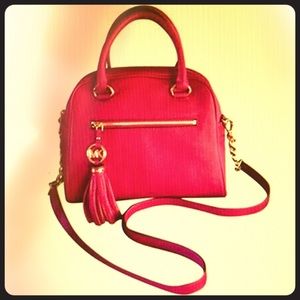 Michael Kors Knox Charm Satchel Raspberry Pink